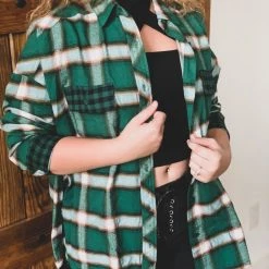 Gypsy Waltz Clothing Campbell Flannel In Green