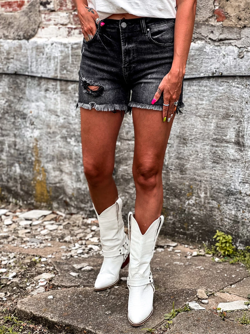 Gypsy Waltz New Montgomery Denim Shorts In Black 7 Gypsy Waltz New Montgomery Denim Shorts In Black