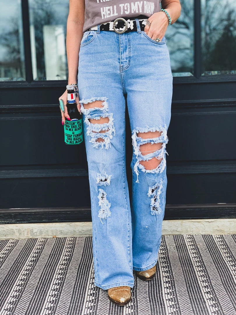 Gypsy Waltz New Owl Ranch Distressed Pants 10 Gypsy Waltz New Owl Ranch Distressed Pants