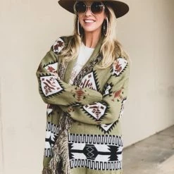 La Mel The Four Corners Cardigan In Olive Clothing