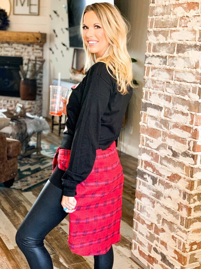 La Mel Clearance The Alamo Flannel In Fire Red - FINAL SALE 5 La Mel Clearance The Alamo Flannel In Fire Red - FINAL SALE