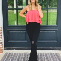 Apple Tree Apparel The Waco Topp In Coral Clearance