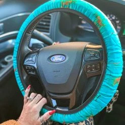 Lace Cactus SCREENBUSTER Turquoise Steering Wheel Cover Special Daily Deals
