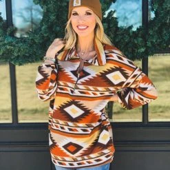 Lovely J Clearance The Archer City Pullover In Rust (S-3X) - FINAL SALE 16 Lovely J Clearance The Archer City Pullover In Rust (S-3X) - FINAL SALE