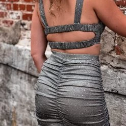 Gypsy Waltz New Princeton Glitter Two Piece Set In Silver 25 Gypsy Waltz New Princeton Glitter Two Piece Set In Silver