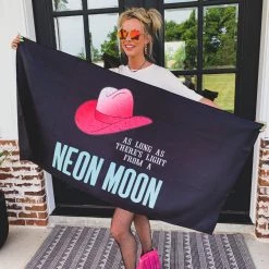 Mud Honeys Accessories The Brookside NEON MOON Tapestry Towel