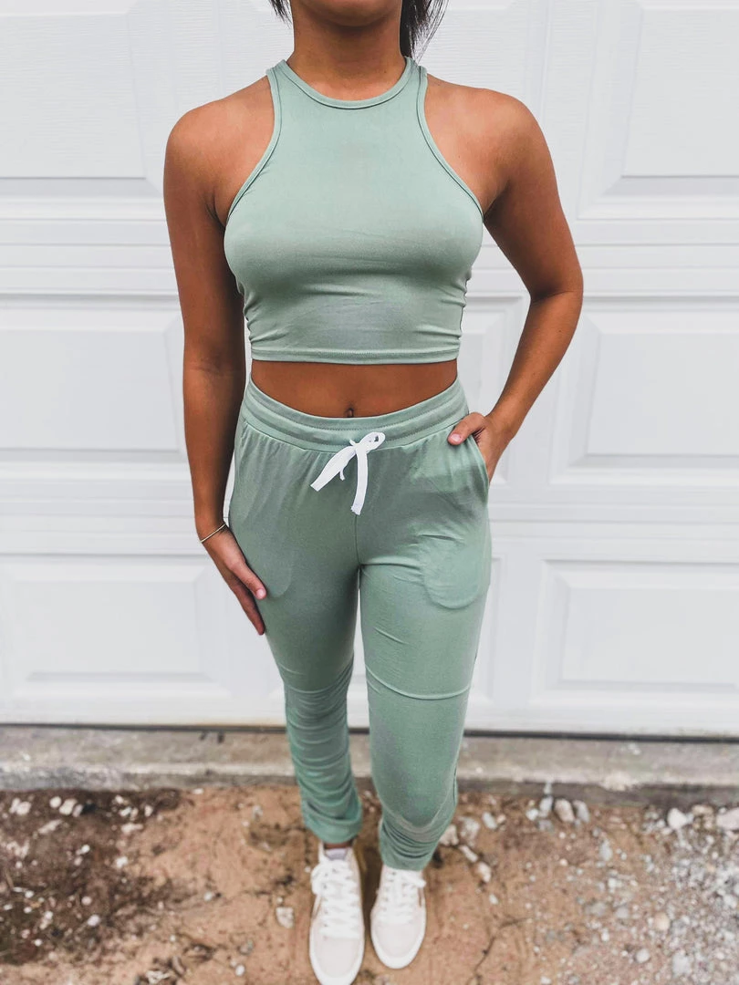 Capella SCREENBUSTER Ruched Two Piece Set In Sage Green 10 Capella SCREENBUSTER Ruched Two Piece Set In Sage Green