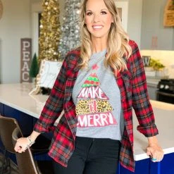 Blue Age DAILY DEAL Red/Grey Plaid Flannel