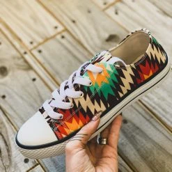 Miami Shoe The La Grange Sneaker In Orange Aztec Clearance
