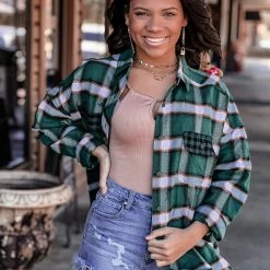 Gypsy Waltz Clothing Campbell Flannel In Green