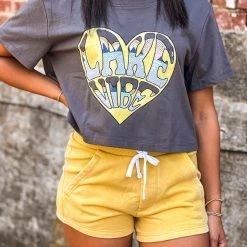 Gypsy Waltz Little River Lake Vibe Crop Tee Clothing