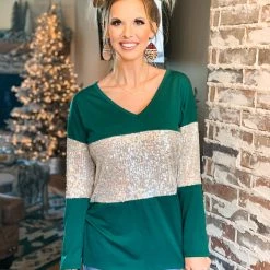 BIBI The Holliday Topp In Hunter Green Clearance