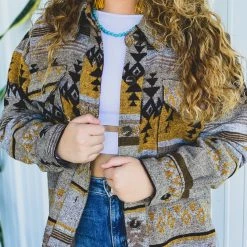 La Miel Clothing The Abilene Shacket In Mustard 34 La Miel Clothing The Abilene Shacket In Mustard