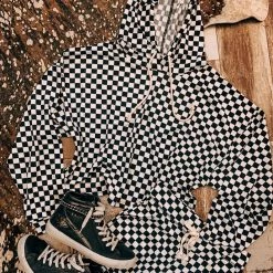 HYFYVE SCREENBUSTER Black Checkered Hoodie