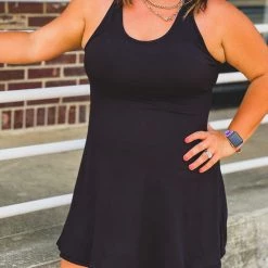 Gypsy Waltz Missouri City Athletic Dress In Black In Curvy New