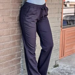 Gypsy Waltz Forsan Linen Pants In Black