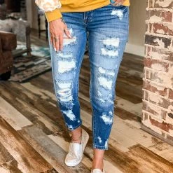 Cest Toi Clearance The Danbury Denim Skinnies In Dark Wash