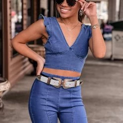 Gypsy Waltz Aldine Denim Two Piece Set Clothing
