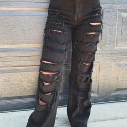 Gypsy Waltz Annona Black Distressed Wide Leg Jeans Clothing 18 Gypsy Waltz Annona Black Distressed Wide Leg Jeans Clothing