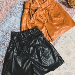 Itssy DAILY DEAL Tie Waist Short In Camel Special Daily Deals