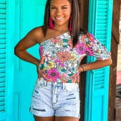 Gypsy Waltz Tops Clear Lake Floral Top