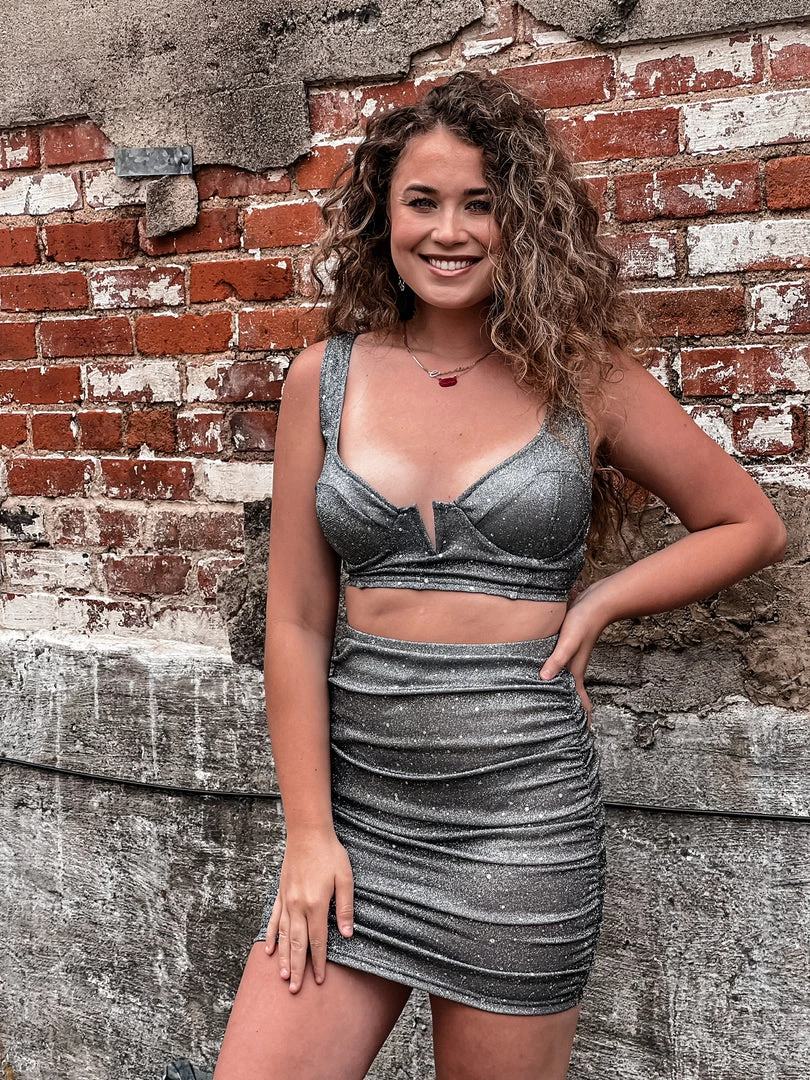 Gypsy Waltz New Princeton Glitter Two Piece Set In Silver 12 Gypsy Waltz New Princeton Glitter Two Piece Set In Silver