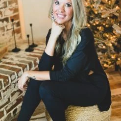 Itssy DAILY DEAL Black Tunic Top & Leggin Two Piece Set (S-3X) Special Daily Deals