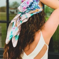 Gypsy Waltz Accessories Florence Wild Rag Head Scarf In Champagne