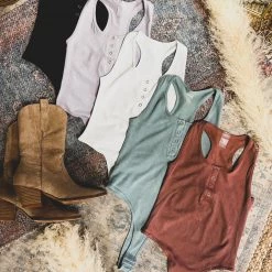 Gypsy Waltz Hondo Button Down Body Suit (5 Colors) Tops