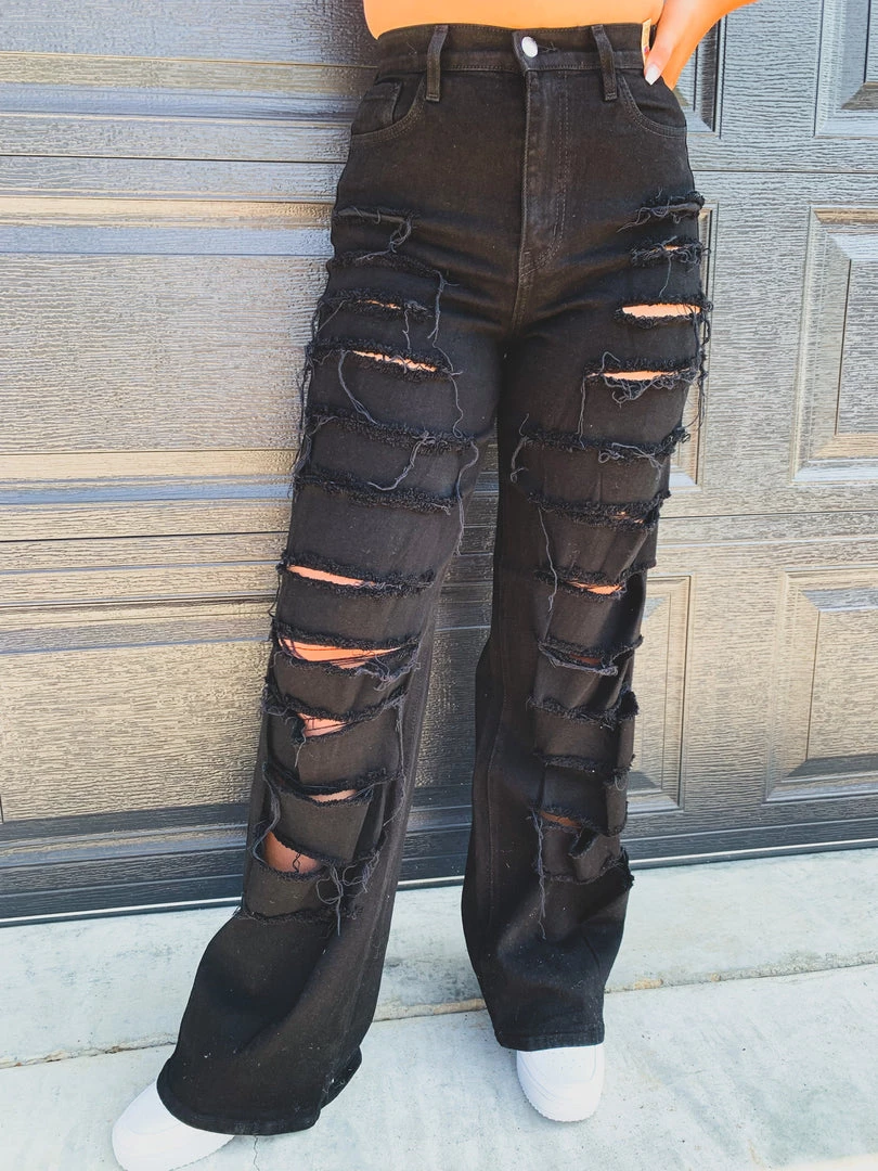 Gypsy Waltz Annona Black Distressed Wide Leg Jeans Clothing 11 Gypsy Waltz Annona Black Distressed Wide Leg Jeans Clothing