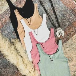 Gypsy Waltz Italy Button Split Neck Crop Top (5 Colors) Clothing