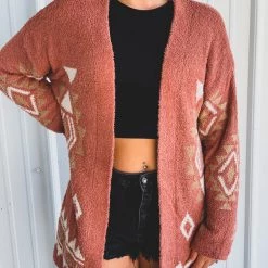 Very J Clothing The Schertz Cardigan In Rust 28 Very J Clothing The Schertz Cardigan In Rust