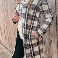 Ninexis SCREENBUSTER Knit Plaid Cardigan Special Daily Deals