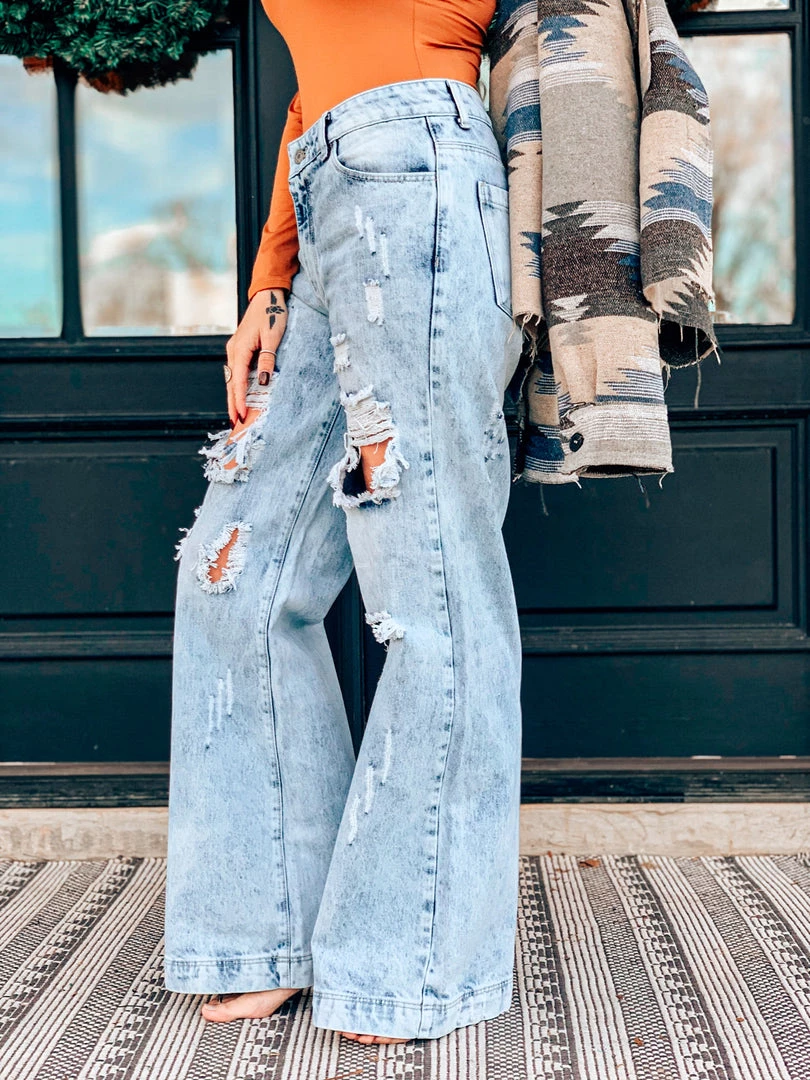 Uniq Inc The Bandera Wide Leg Pant In Acid Wash Clearance 8 Uniq Inc The Bandera Wide Leg Pant In Acid Wash Clearance