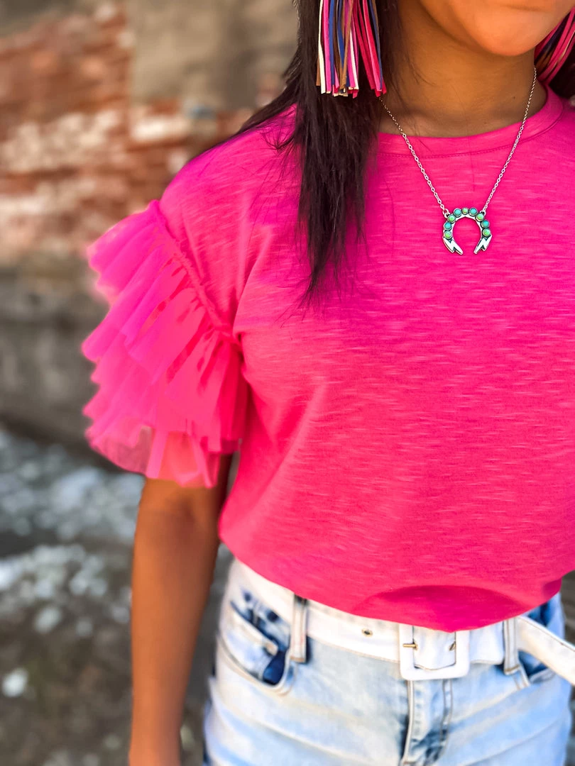 Gypsy Waltz New Jewett Ruffle Sleeve Top In Pink 8 Gypsy Waltz New Jewett Ruffle Sleeve Top In Pink