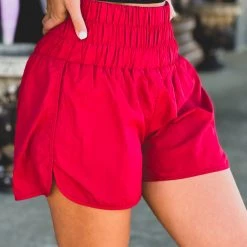 Gypsy Waltz Clothing Freeport Shorts In Deep Red