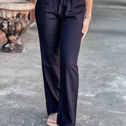 Gypsy Waltz Forsan Linen Pants In Black