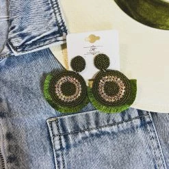 Bosuk Jewelry The Kermit Earrings In Olive 7 Bosuk Jewelry The Kermit Earrings In Olive