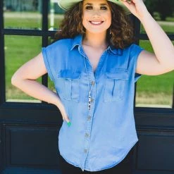 Trend Notes Tuleta Button Down Top Clothing