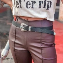 Anzell (fashion Go) SCREENBUSTER Black Turquoise Stone Bellt