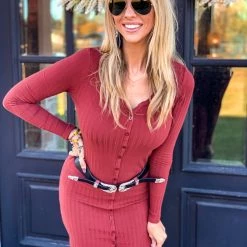 Active Basic The Fresno Dress In Rust