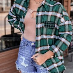 Gypsy Waltz Clothing Campbell Flannel In Green