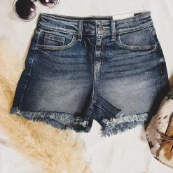 Gypsy Waltz Aquilla Denim Shorts In Dark Wash