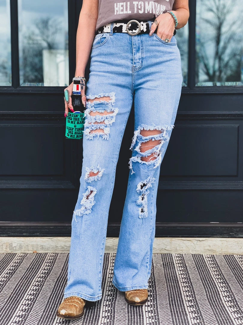 Gypsy Waltz New Owl Ranch Distressed Pants 6 Gypsy Waltz New Owl Ranch Distressed Pants