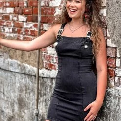 Gypsy Waltz Red Lick Denim Buckle Dress In Black 18 Gypsy Waltz Red Lick Denim Buckle Dress In Black