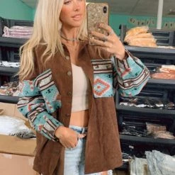 La Mel The McCamey Shacket In Coffee Clothing