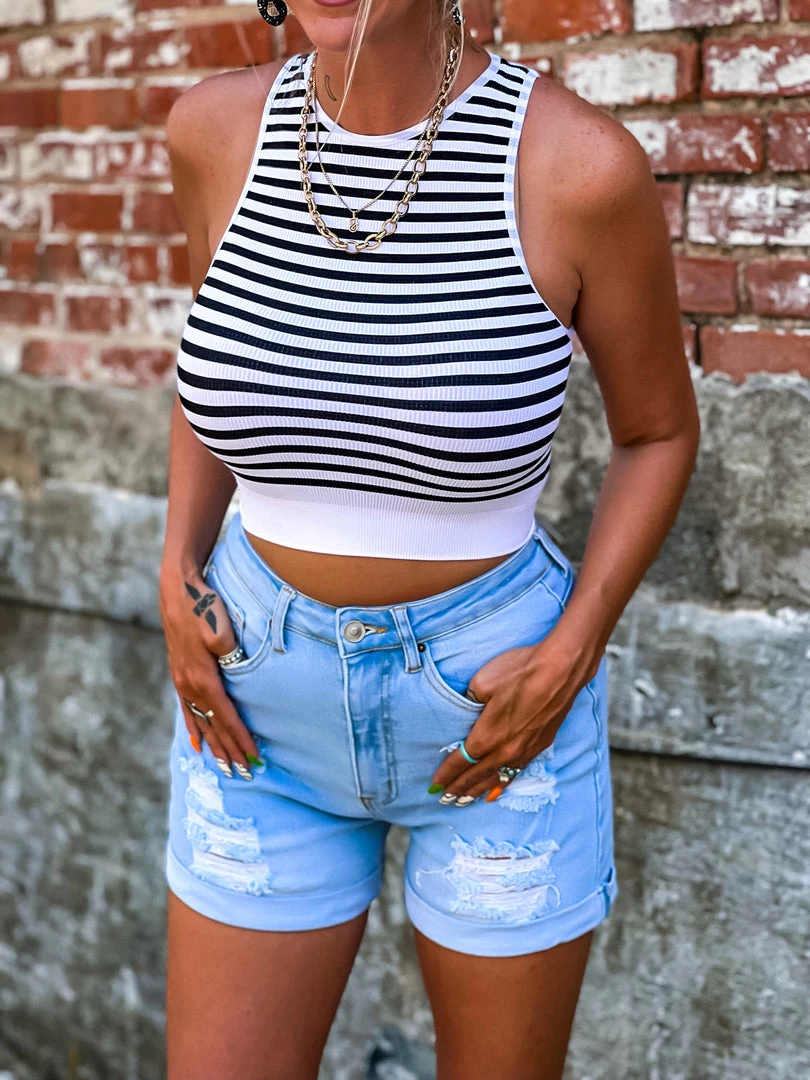 Gypsy Waltz New Pittsburg Striped Top In Black 11 Gypsy Waltz New Pittsburg Striped Top In Black