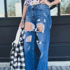 Uniq Inc The Bandera Wide Leg Pant In Dark Wash Clearance