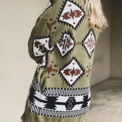 La Mel The Four Corners Cardigan In Olive Clothing