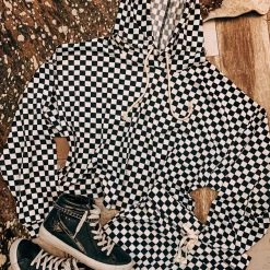 HYFYVE SCREENBUSTER Black Checkered Hoodie